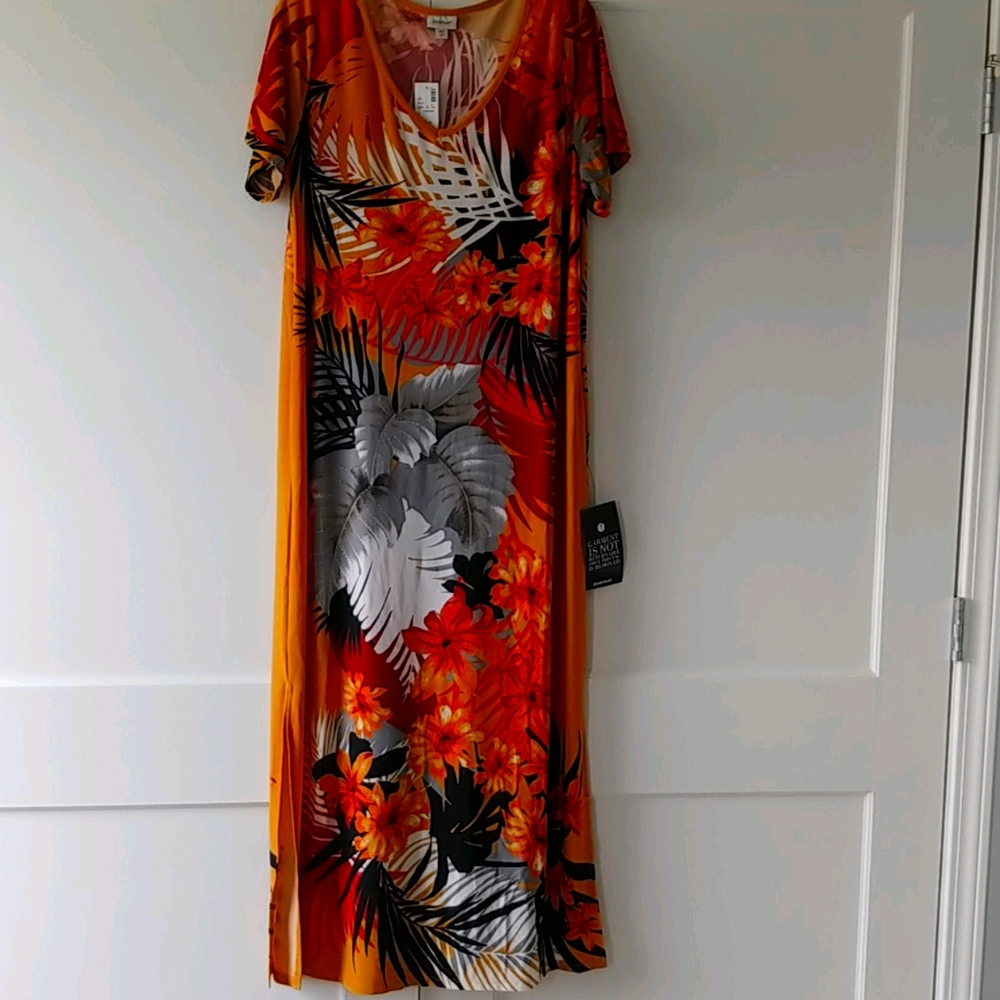 Avenue Tropical Print Maxi Dress Size 14/16